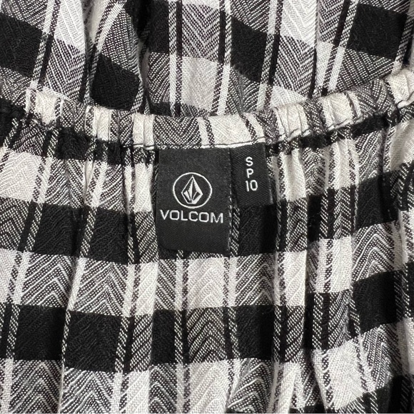 Volcom Black & White Gingham Plaid Surplice Dress - Picture 2 of 3